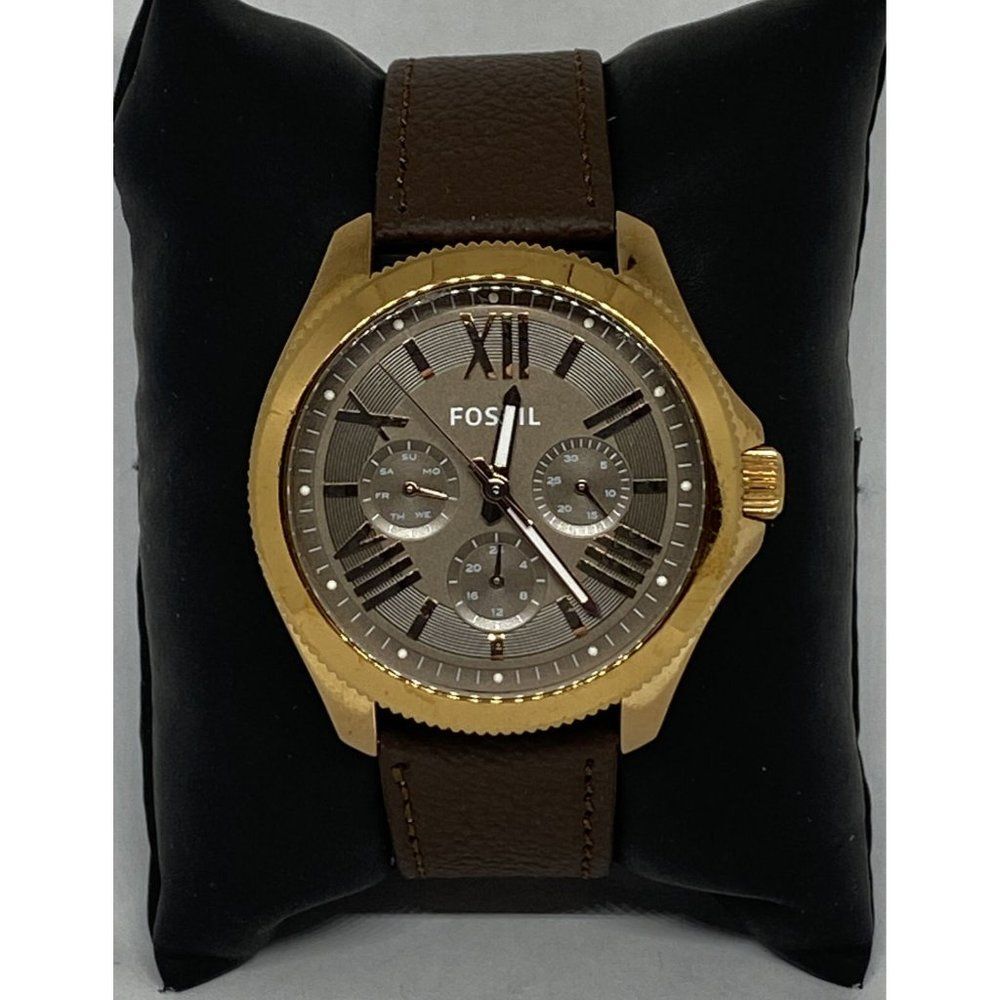 Fossil AM4533 Women's Brown leather Analog Taupe D
